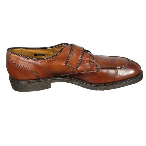 Allen Edmonds Cornell Monk Strap Shoes Mens 8.5 Narrow Split Toe Brown Leather Oxfords & Derbys